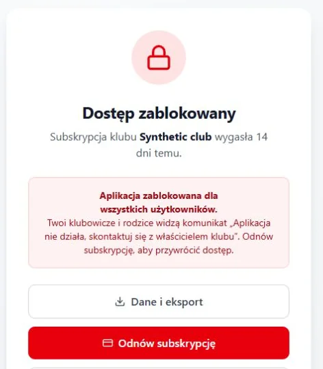 Przejście do danych z komunikatu o wygasłej subskrypcji.