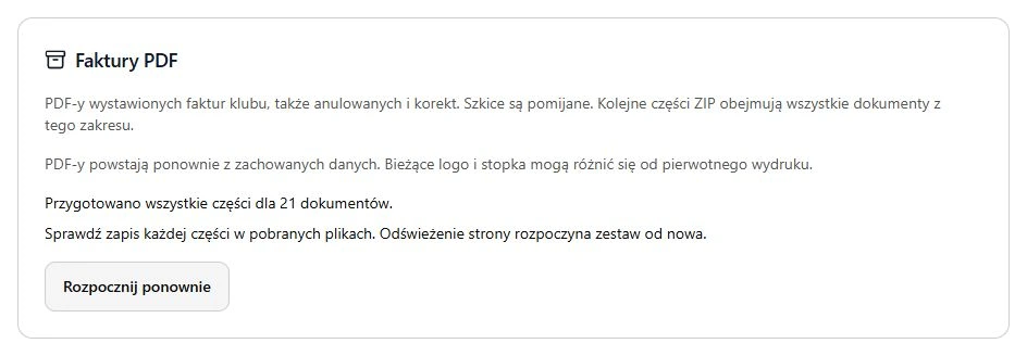 Przygotowano obie części przykładowego zestawu 21 dokumentów.