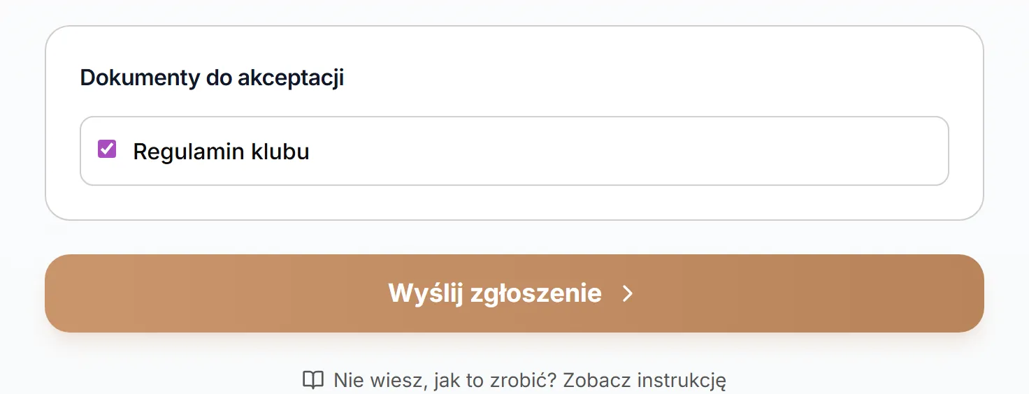 Formularz zapisu — dokumenty i wysłanie