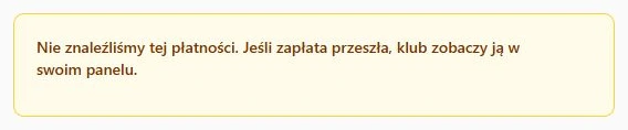 Brak odnalezionej płatności — rzeczywisty komponent z kontrolowaną odpowiedzią lokalną