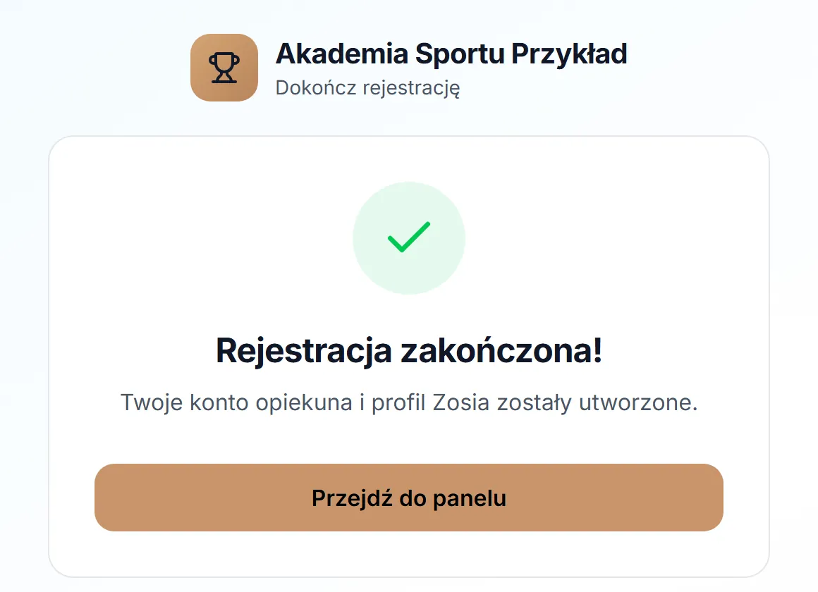 Rejestracja zakończona