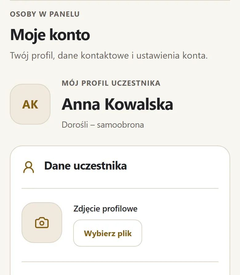 Mój profil uczestnika