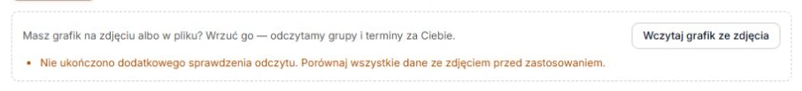 Jawna informacja o braku ukończonej dodatkowej kontroli odczytu