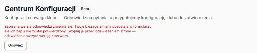 Zmiana wersji — zachowany formularz i świadome odświeżenie