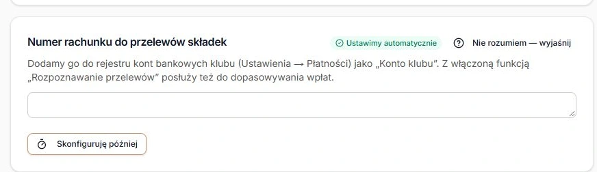 Pytanie o rachunek po wyborze przelewów