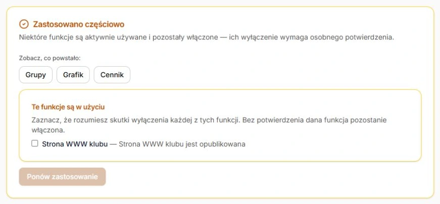 Dodatkowe potwierdzenie wymagane do dalszego ponowienia