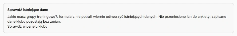 Nieodtworzony grafik wymaga sprawdzenia istniejących grup