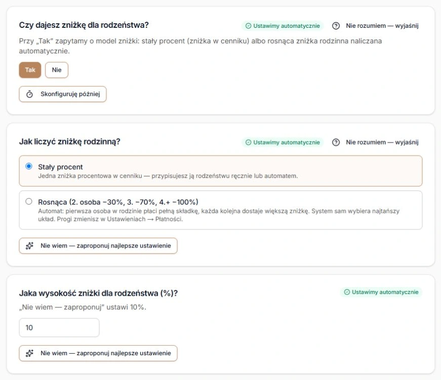 Rodzeństwo — model stałego procentu i jego wartość