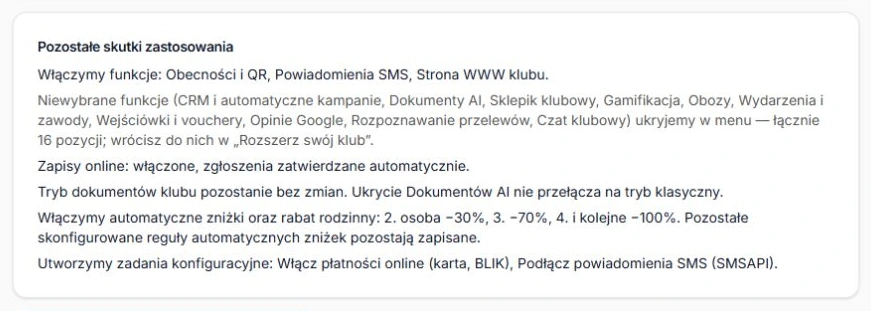 Automatyczne zapisy, niezmieniony tryb dokumentów i rabat rodzinny w jednym podsumowaniu