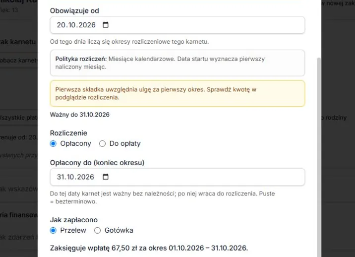 Odwołany trening — proporcja trzech z ośmiu terminów