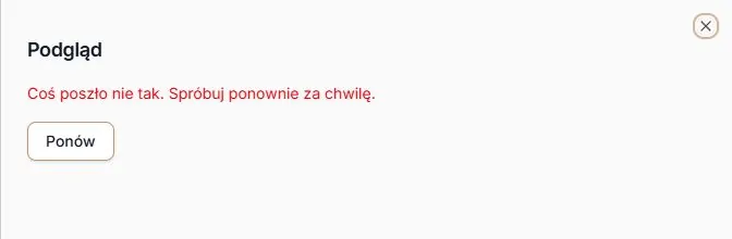 Nieudany odczyt szczegółów nie jest pustą fakturą