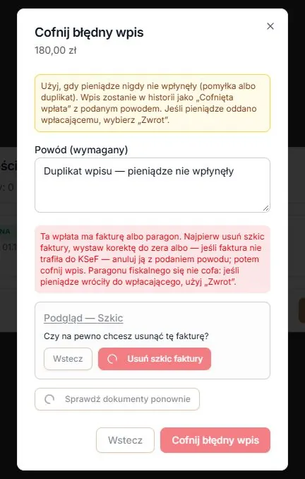 Sprawdzanie dokumentów blokuje edycję, ponowne działanie i zamknięcie okna
