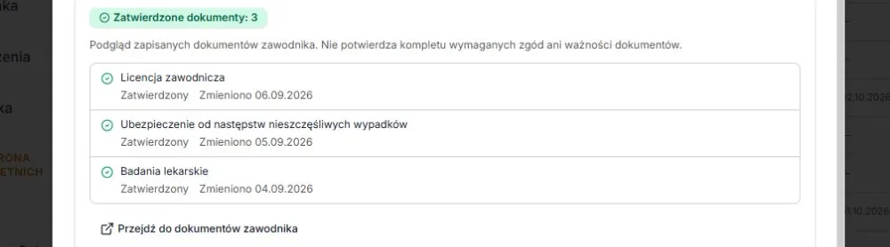 Dokumenty — zatwierdzone zapisy trzech typów