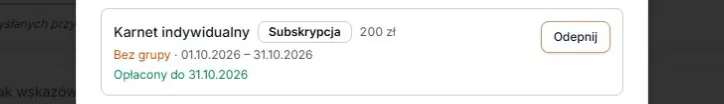 Odepnij — inne przypisanie z własną subskrypcją pozostaje