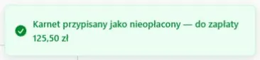 Wynik przypisania bez salda — 125,50 zł do zapłaty
