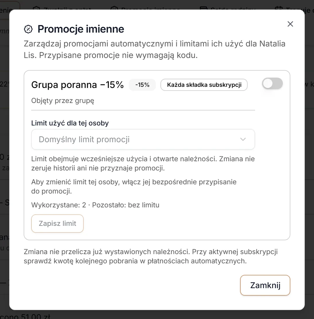 Promocja przyznana przez grupę