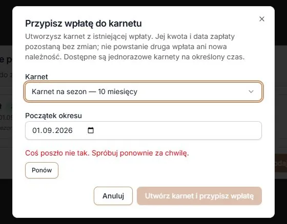 Nieudana wycena i ręczne ponowienie odczytu