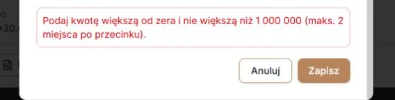 Saldo rodziny — błędna kwota
