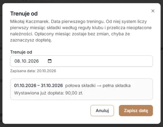 Istniejąca dopłata uwzględniona bez jej opłaty transakcyjnej