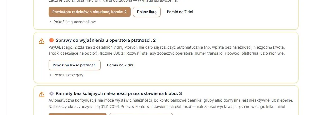 Sprawy PayU i Espago wymagające wyjaśnienia