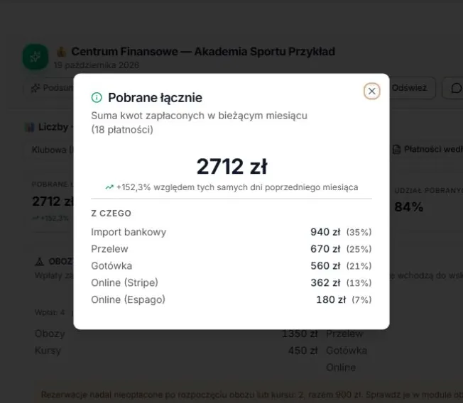 Okno kafelka Pobrane łącznie