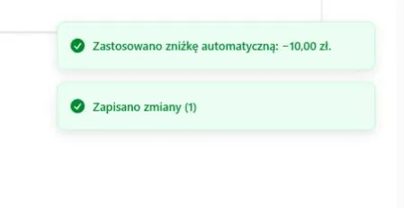 Potwierdzenie zapisu i zniżki