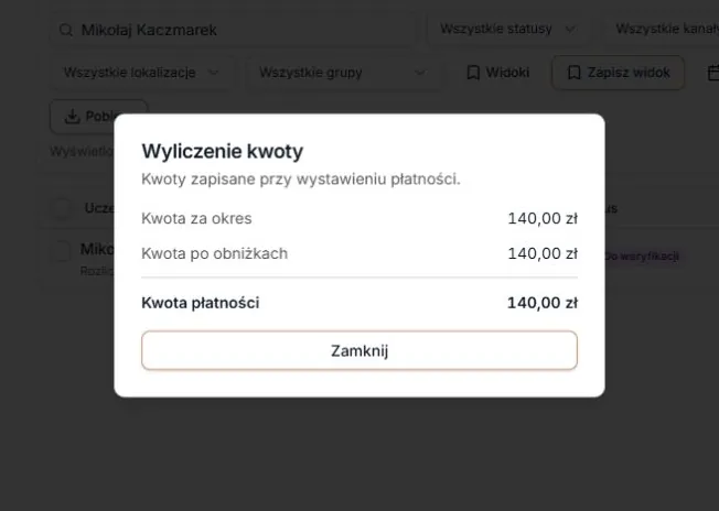 Wyliczenie kwoty bez zniżek