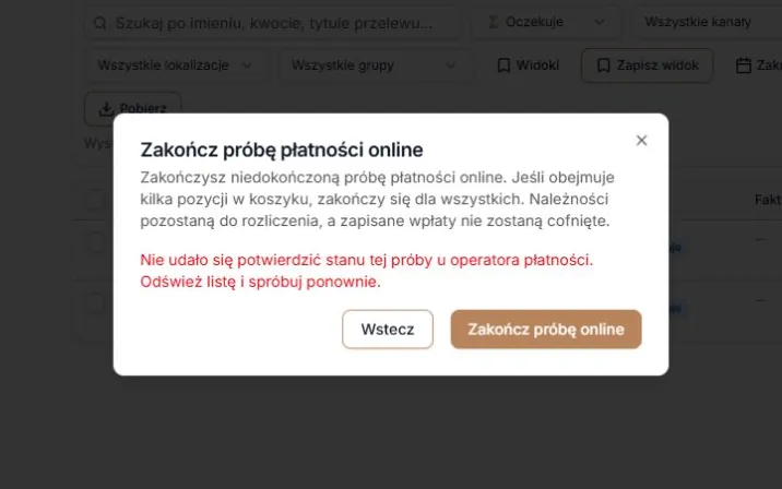 Niepotwierdzony stan próby online