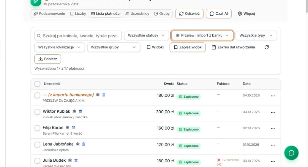 Kanał: Przelew i import z banku