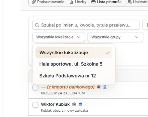 Lista lokalizacji