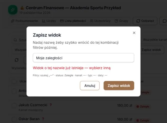 Powtórzona nazwa zachowana do poprawienia