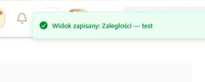 Potwierdzenie zapisania widoku