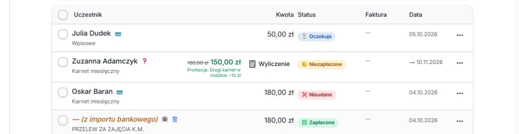 Wyliczenie otwierasz osobnym przyciskiem w wierszu płatności