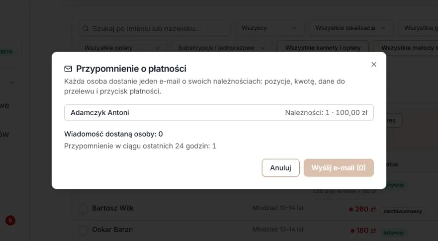 Przypomnienie wysłane niedawno — blokada powtórzenia w tym samym kanale
