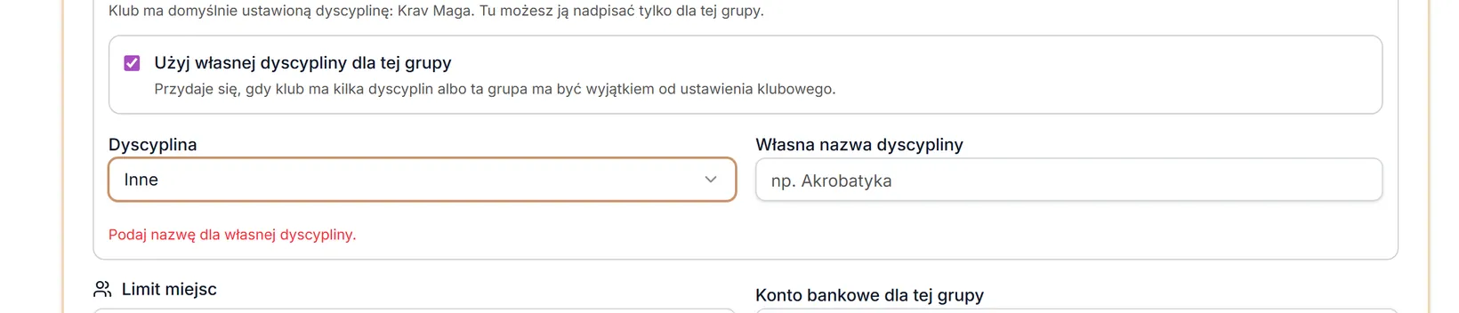 Własna nazwa dyscypliny