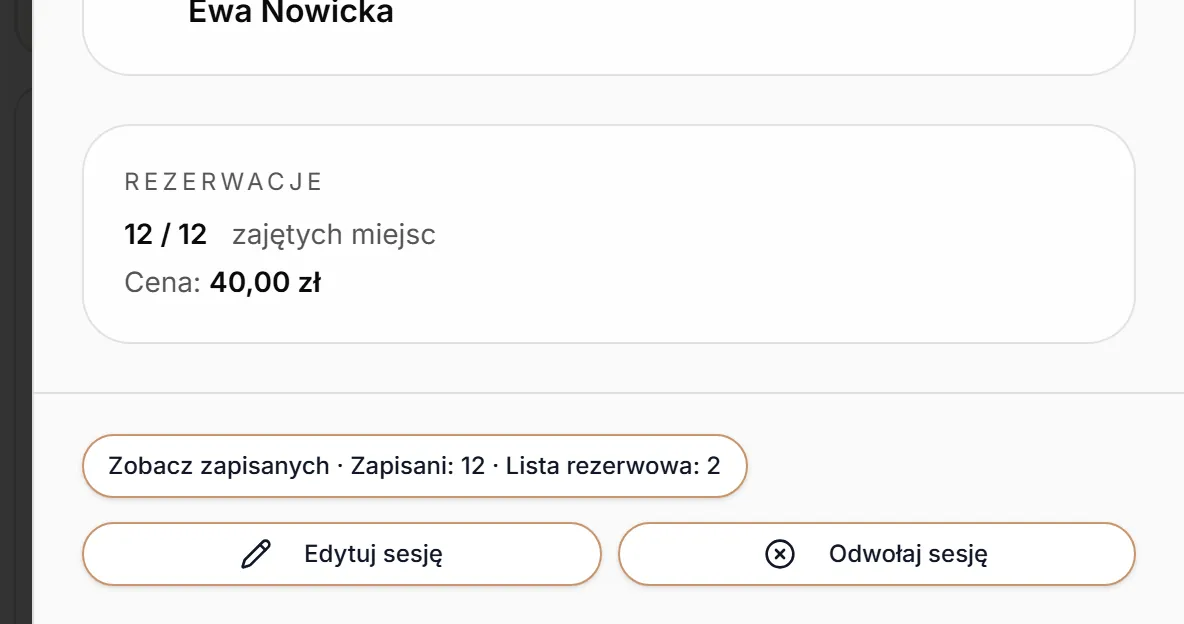 Zajęcia z kompletem i listą rezerwową