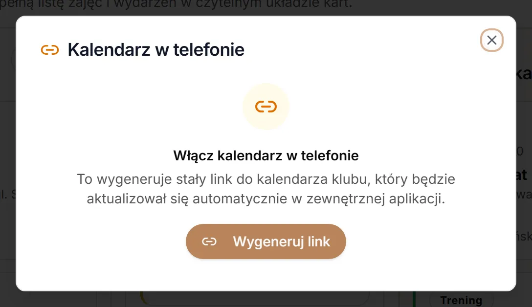 Kalendarz w telefonie — jeszcze bez linku