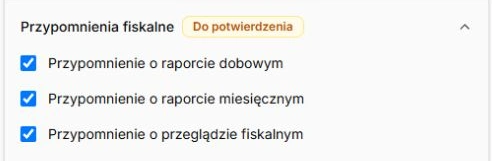 Przypomnienia fiskalne — trzy niezależne przełączniki