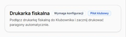 Drukarka fiskalna — stan przed skonfigurowaniem stanowiska