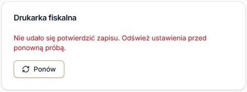 Brak potwierdzenia zapisu — najpierw ponowny odczyt ustawień