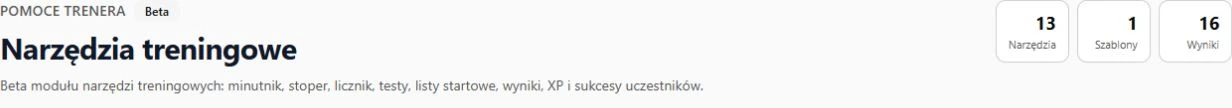 Katalog narzędzi i liczniki dostępnych danych