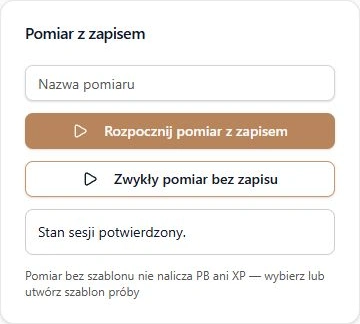 Zakończenie potwierdzone: pomiar zamknięty, przyciski nowego pomiaru znów dostępne