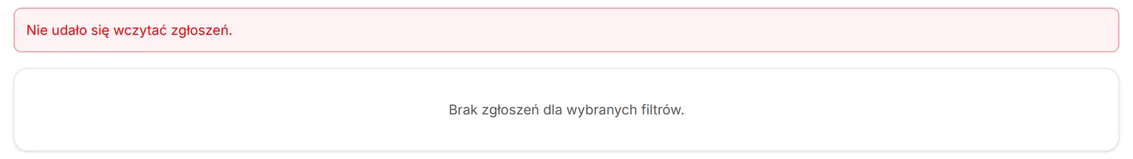 Lista, której nie udało się wczytać