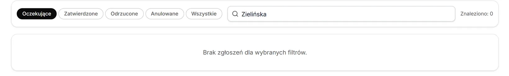 Szukanie bez wyników