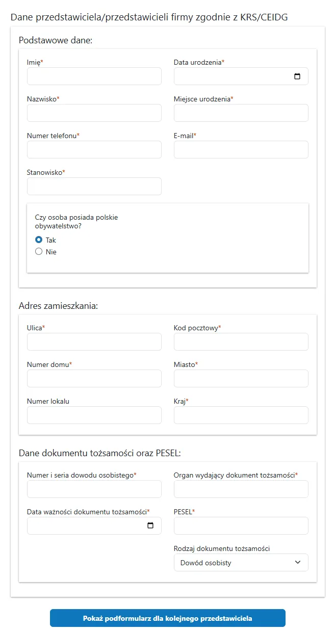 Przedstawiciel klubu