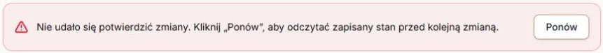 E-mail — niepotwierdzony wynik zapisu i Ponów służące do odczytu aktualnego stanu; rzeczywisty ekran z kontrolowaną pustą odpowiedzią