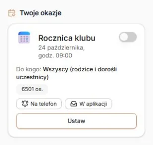 Własna okazja „Rocznica klubu”