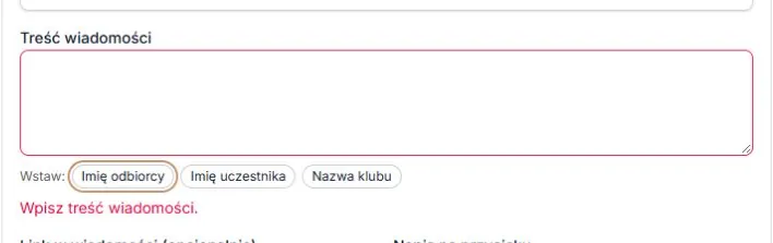 Brak treści w kolejnej wiadomości