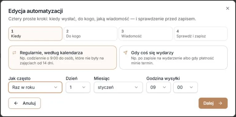 Raz w roku — dzień i miesiąc