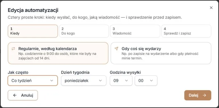 Co tydzień — dzień tygodnia